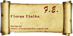 Florea Etelka névjegykártya